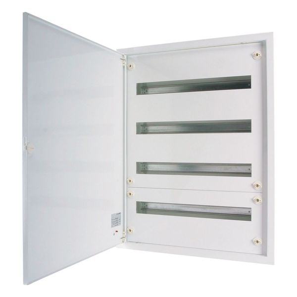 Complete flush-mounted flat distribution board, white, 33 SU per row, 4 rows, type A image 1