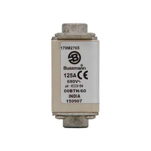 Fuse-link, high speed, 125 A, AC 690 V, size 00, 30 x 62 x 64 mm, aR, IEC, single indicator image 7