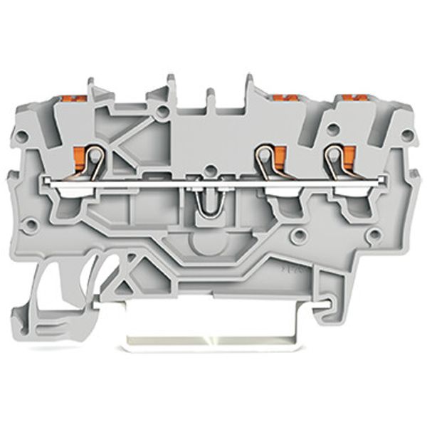 3-conductor through terminal block with push-button 1 mm² gray image 2