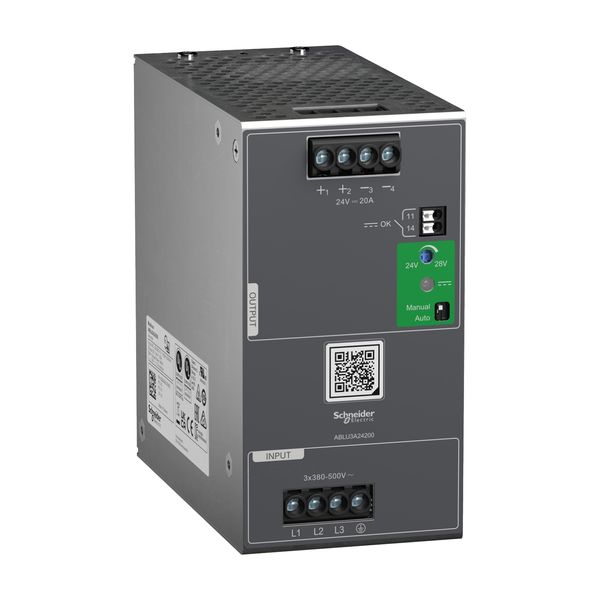 POWER SUPPLY 24V 20A 3PH UNIVERSAL image 1