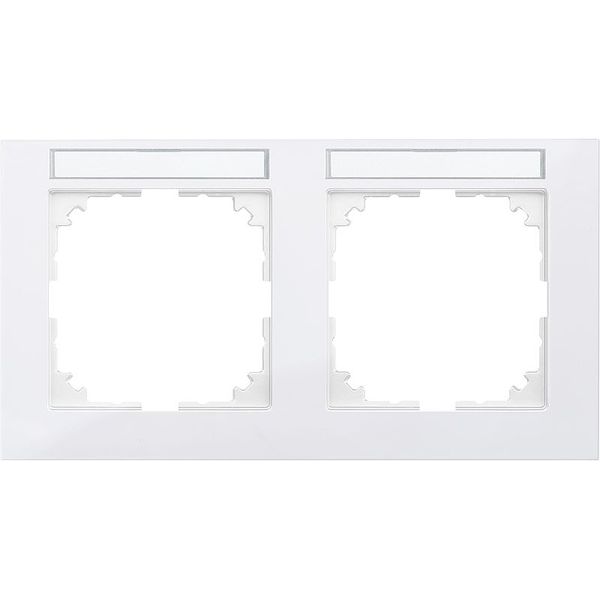 M-Pure frame, 2-fold with label holder, horizontal installation, polar white, image 1