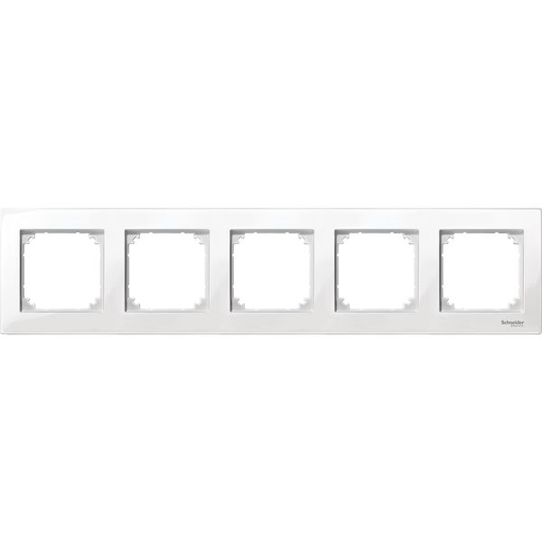 M-Plan frame, 5-gang, polar white, glossy image 3