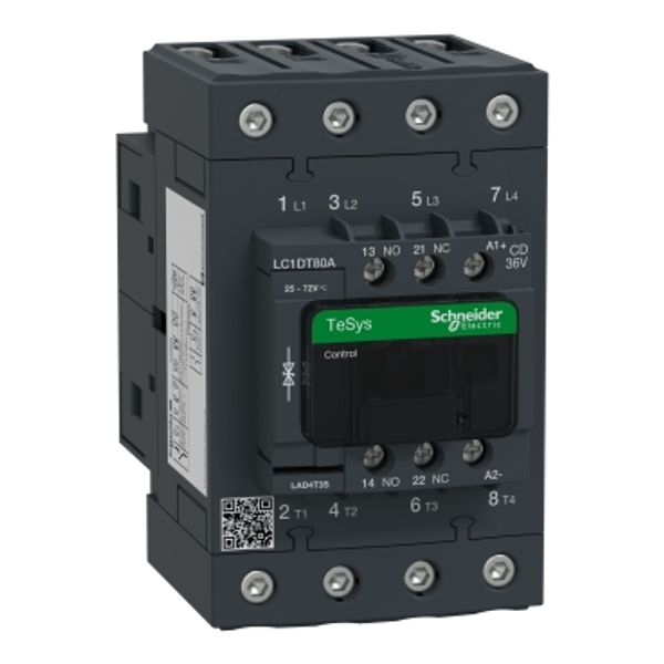 TeSys Deca contactor - 4P(4 NO) - AC-1 - = 440 V 80 A - 36 V DC standard coil image 3