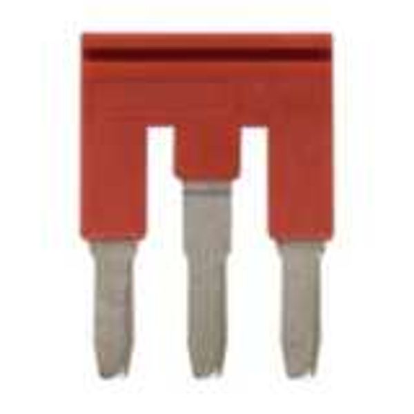 Short bar for terminal blocks 4 mm² push-in plus models, 3 poles, red image 1