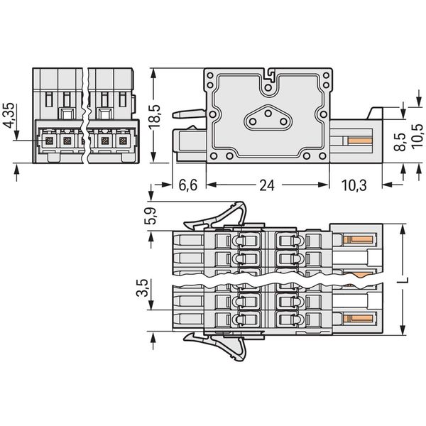 2-conductor combi strip 100% protected against mismating 1.5 mm² light image 1