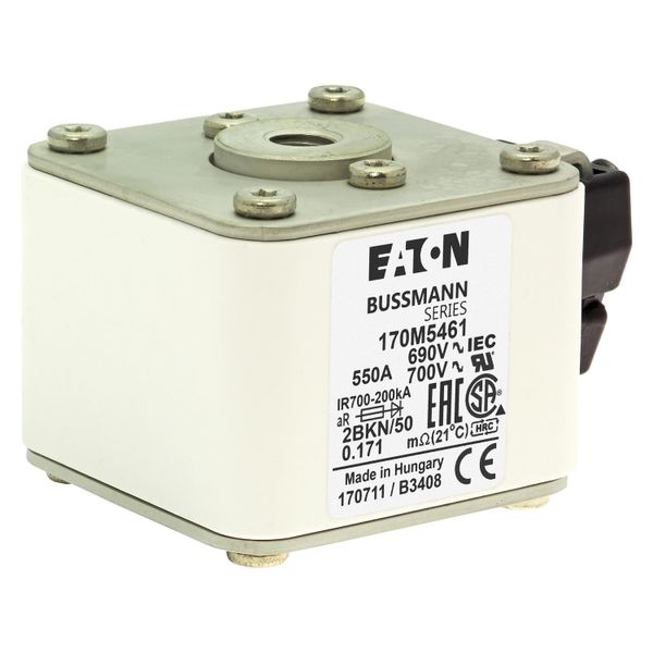 Fuse-link, high speed, 550 A, AC 690 V, size 2, aR, IEC, UL, single indicator image 9