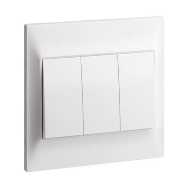 Belanko S - 3 gang 1-way switch - 16AX - White image 1