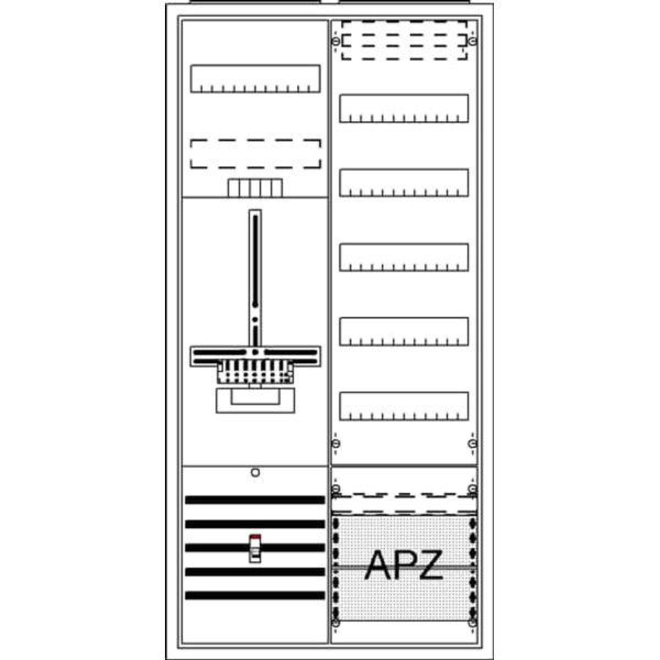DA27PB Meter board, Field width: 2, Rows: 57, 1100 mm x 550 mm x 215 mm, Isolated (Class II), IP31 image 21