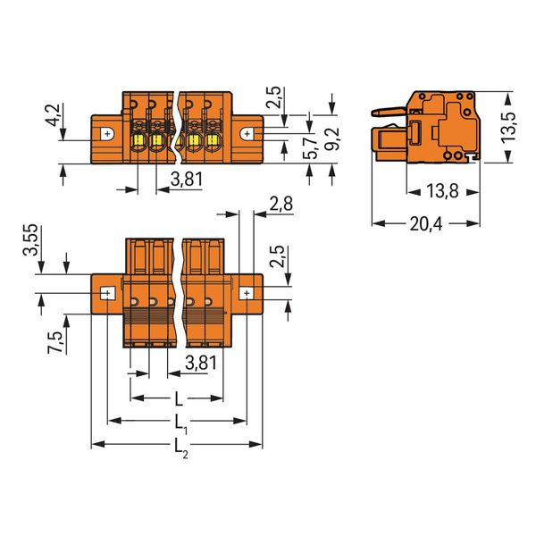 1-conductor female connector push-button Push-in CAGE CLAMP® orange image 4