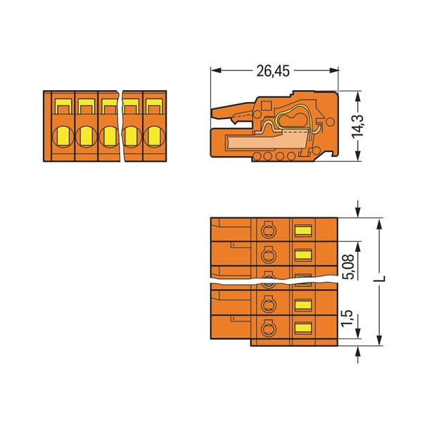 1-conductor female connector CAGE CLAMP® 2.5 mm² orange image 3