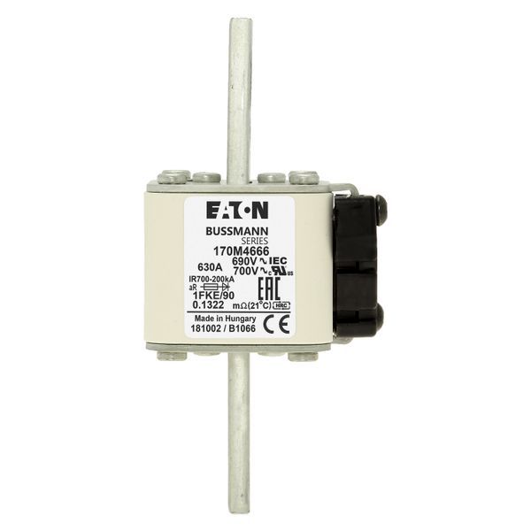 Fuse-link, high speed, 630 A, AC 690 V, size 1, 53 x 69 x 136 mm, aR, IEC, UL, single indicator image 15