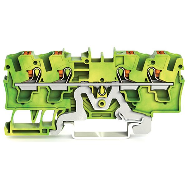 4-conductor ground terminal block with push-button 4 mm² green-yellow image 3