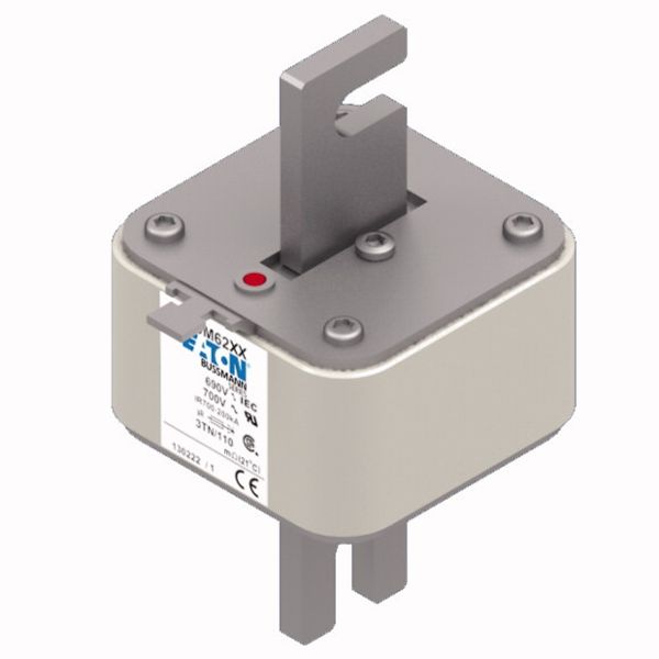 Fuse-link, high speed, 550 A, AC 690 V, DIN 3, 76 x 90 x 139 mm, aR, DIN, IEC, type T indicator image 2