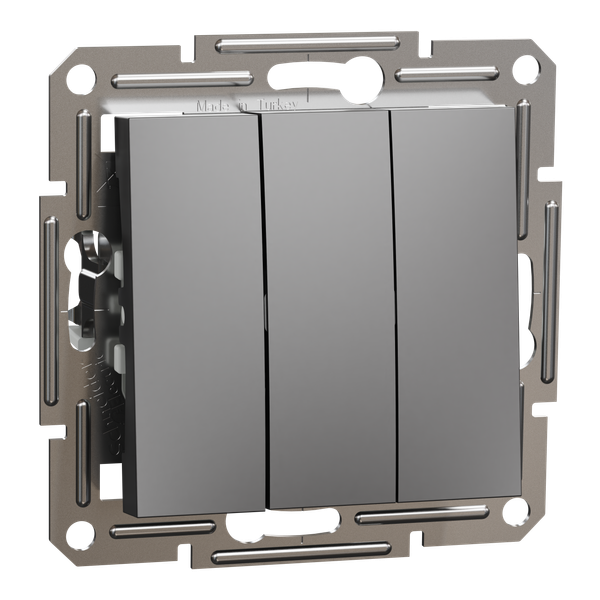 Asfora - 3 circuits switch without frame - anthracite image 4