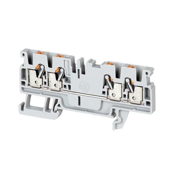 Allen-Bradley 1492-P3Q-BL 1492-P Push-in Terminal Blocks, 2.5 mm² (AWG 28 - AWG 12), 20 A, Feed-Through, Single Level, 2 Points On One Side, 2 Points On Other Side image 1