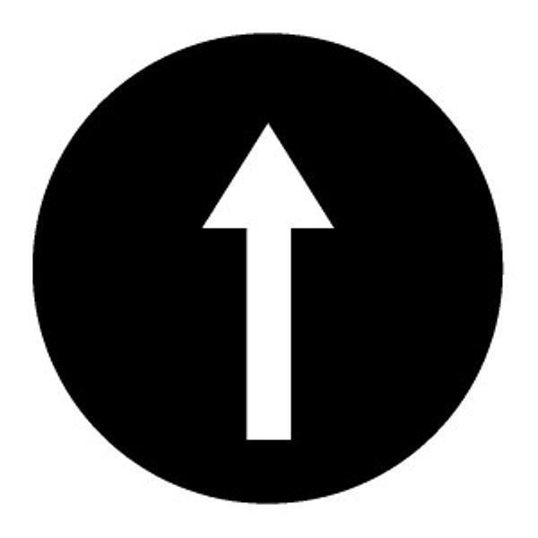 Button plate, flat black, arrow symbol image 2