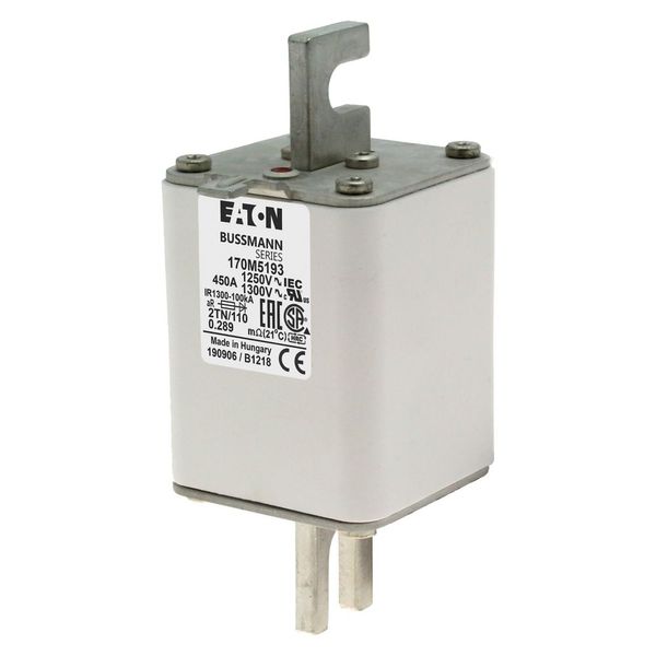 Fuse-link, high speed, 450 A, AC 1250 V, size 2, 61 x 75 x 138 mm, aR, DIN, IEC, type T indicator image 6