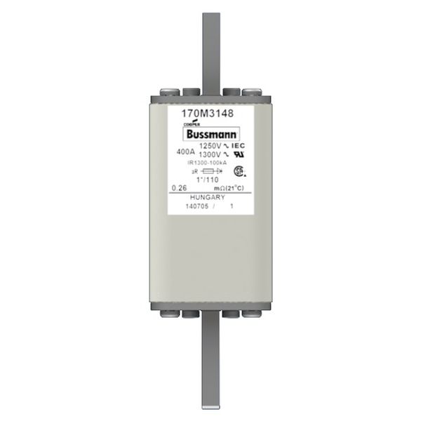 Fuse-link, high speed, 400 A, AC 1250 V, compact size 1, 45 x 45 x 138 mm, aR, DIN, IEC, single indicator image 1