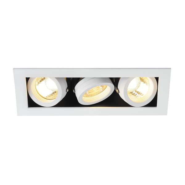 KADUX 3 GU10 Downlight, angular, matt white, max. 3x50W image 1