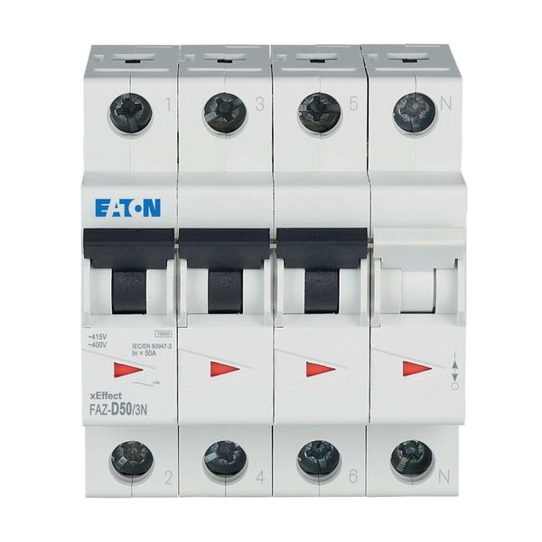 Miniature circuit breaker (MCB), 50 A, 3p+N, characteristic: D image 15