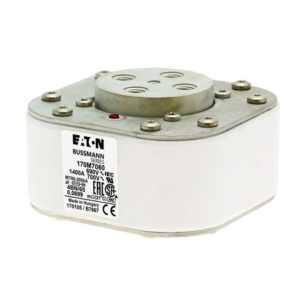 Fuse-link, high speed, 1400 A, AC 690 V, size 4, 67 x 105 x 105 mm, aR, IEC, single indicator image 8