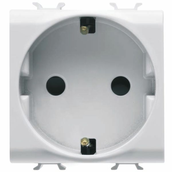 GERMAN STANDARD SOCKET-OUTLET 250V ac - 2P+E 16A - 2 MODULES - GLOSSY WHITE - CHORUSMART image 2