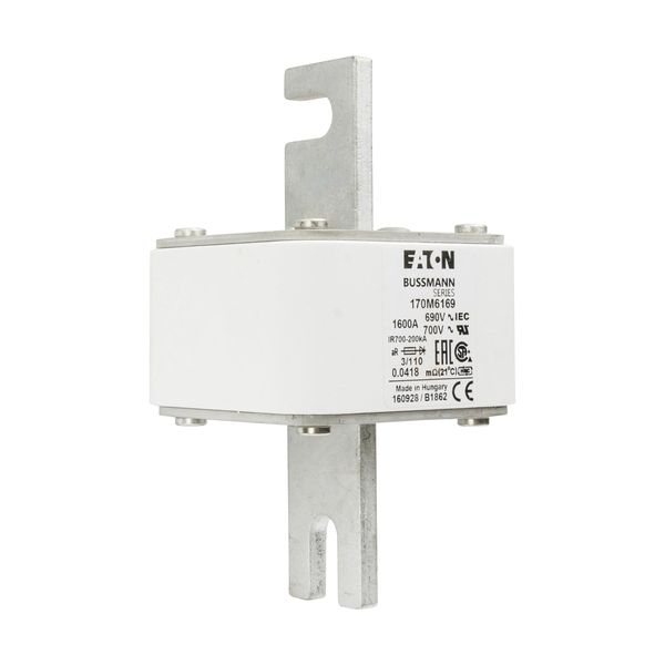 Fuse-link, high speed, 1600 A, AC 690 V, DIN 3, 76 x 90 x 139 mm, aR, DIN, IEC, single indicator image 8