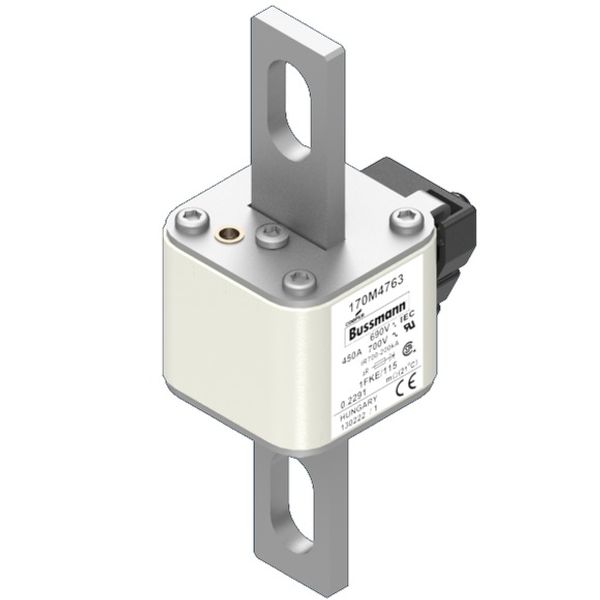 Fuse-link, high speed, 450 A, AC 690 V, size 1, 53 x 69 x 136 mm, aR, IEC, UL, single indicator image 2