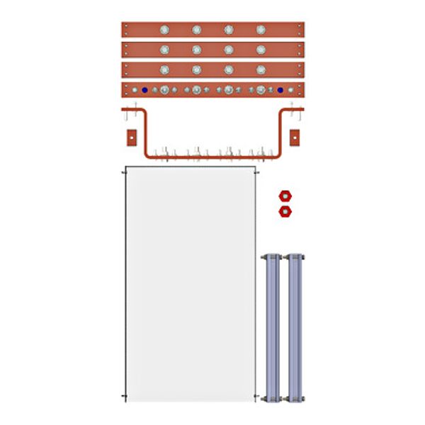 HRC Outgoing Field Busbar System 1250A, 602mm, 80x10mm image 1