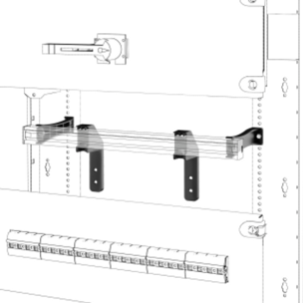 PAIR OF DIN RAIL MOUNTING BRACKETS - QDX - FOR STRUCTURE P=200MM - RANGE 90 MODULAR DEVICES image 1