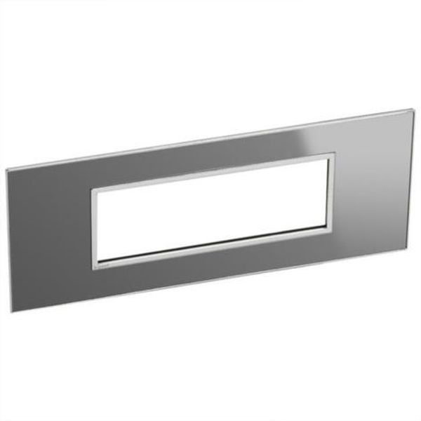 Italian / US standard plate Arteor square version 6 modules - reflective stainless steel image 1