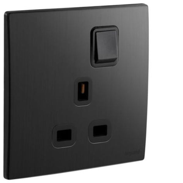 281111BB Mallia Senses 1 gang BS switched socket outlet single pole - 13A image 1