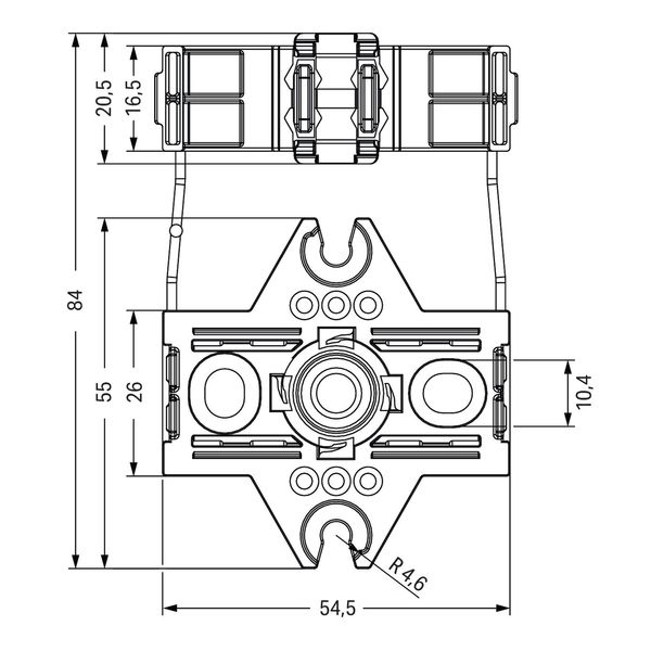 Mounting carrier 2- to 5-pole for flying leads black image 4