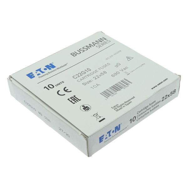 Fuse-link, LV, 10 A, AC 690 V, 22 x 58 mm, gL/gG, IEC image 13