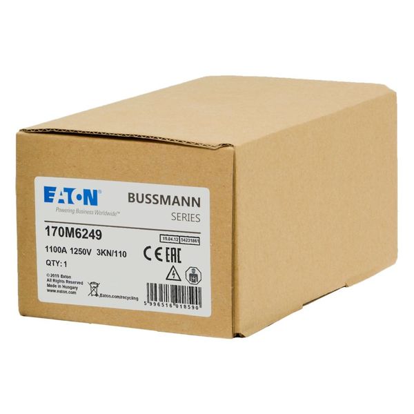 Fuse-link, high speed, 1100 A, AC 1250 V, size 3, 76 x 92 x 139 mm, aR, DIN, IEC, single indicator image 13