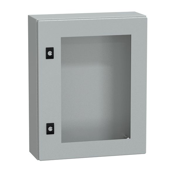 Spacial CRN tspt door w/o mount.plate. H500xW400xD150 IP66 IK08 RAL7035.. image 1