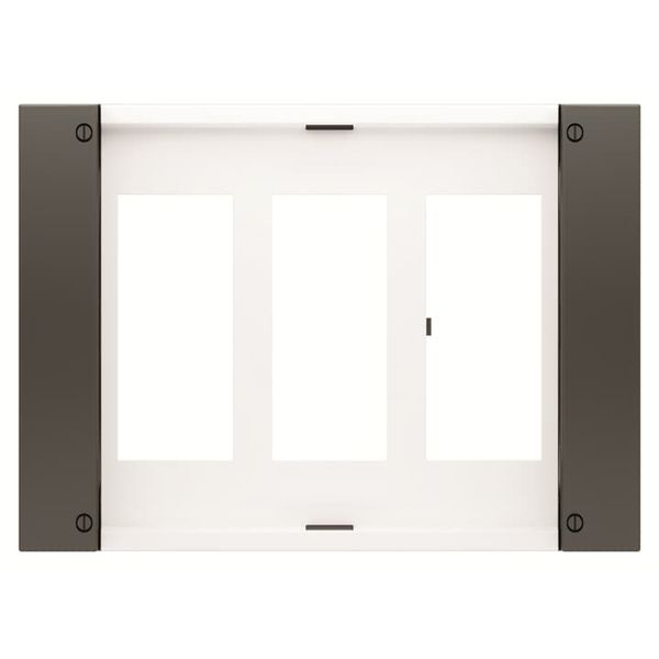 T1373 BL Mounting plate for floor box - 3 columns White - Zenit image 1