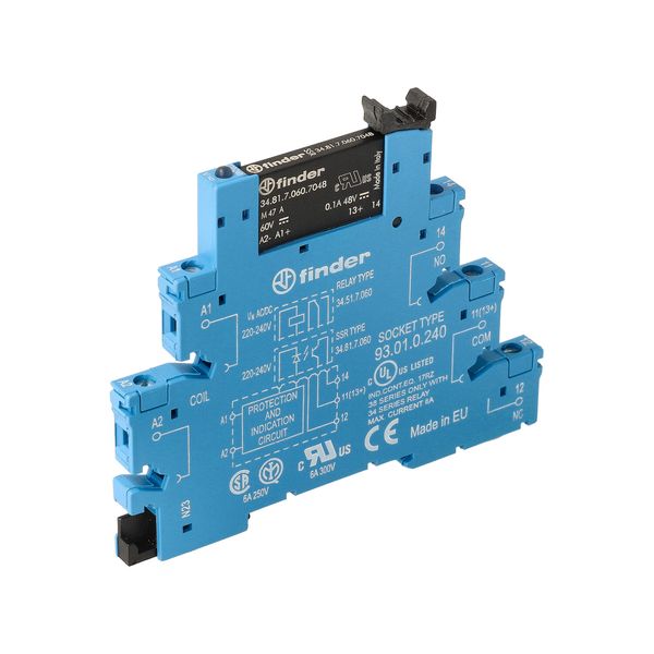 Rel. interface SSR screw 6,2mm.In.240VAC 1NO Out.0,1A/48VDC (38.81.0.240.7048) image 3