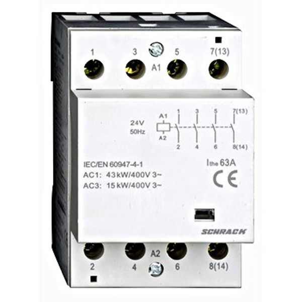 DIN Rail contactor 40A, 4 NC, 230VAC, 3MW, AMPARO image 1