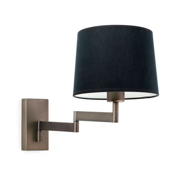ARTIS ARTICULATED BRONZE WALL LAMP BLACK LAMPSHADE image 2