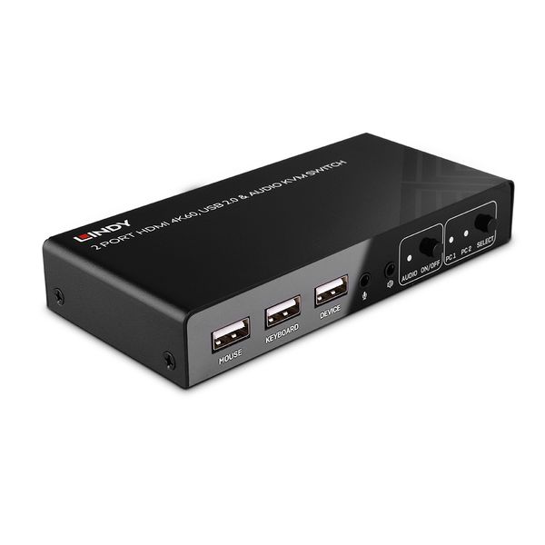 2 Port HDMI 4K60, USB 2.0 & Audio KVM Switch Switch between 2 HDMI® equipped PCs from one keyboard, mouse and monitor image 1