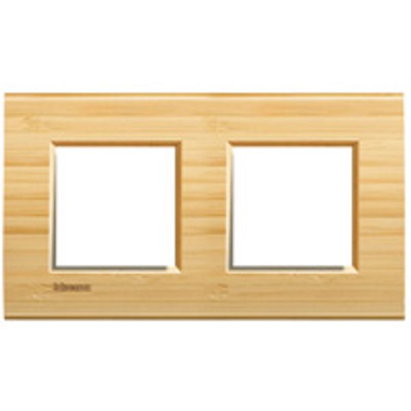 LL - cover plate 2x2P 71mm bamboo image 1