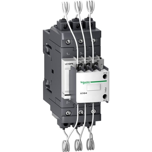 Capacitor contactor, TeSys Deca, 30 kVAR at 400 V/50 Hz, coil 230 V AC 50/60 Hz image 1