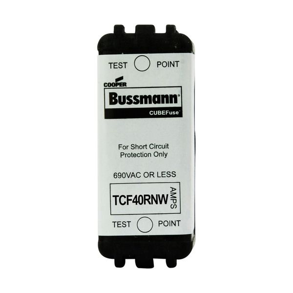 Eaton Bussmann series TCF fuse, Finger safe, 690 Vac, 40A, 50kA, Non-Indicating, Time delay, inrush current withstand, Class CF, CUBEFuse, Glass filled PES image 4