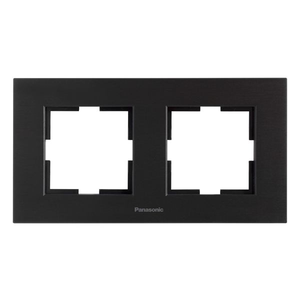 Karre Plus Accessory Aluminium - Black Two Gang Frame image 1