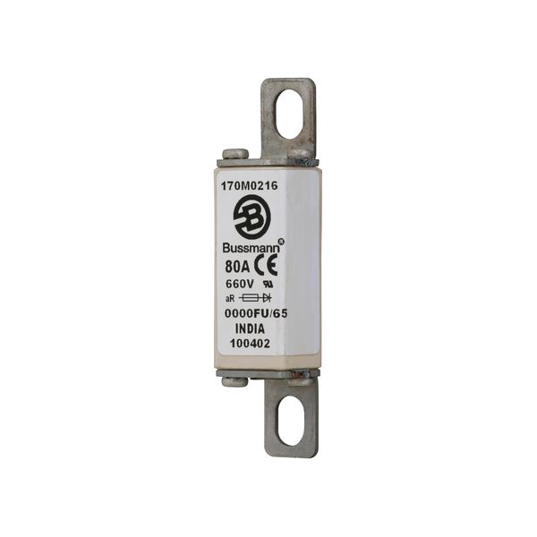 Fuse-link, high speed, 80 A, AC 660 V, size 0000, 18 x 19 x 80 mm, aR, UL image 3