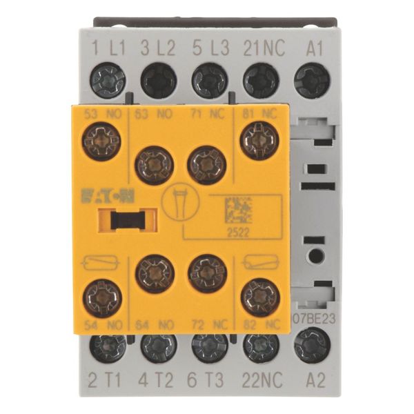 Safety contactor, 380 V 400 V: 3 kW, 2 N/O, 3 NC, 110 V 50 Hz, 120 V 60 Hz, AC operation, Screw terminals, With mirror contact (not for microswitches) image 2