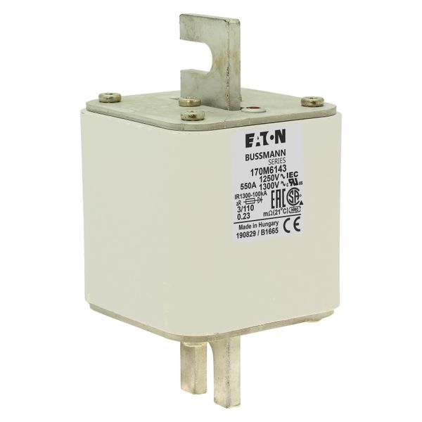 Fuse-link, high speed, 2200 A, AC 550 V, size 3, 91 x 76 x 52 mm, aR, IEC, single indicator image 16