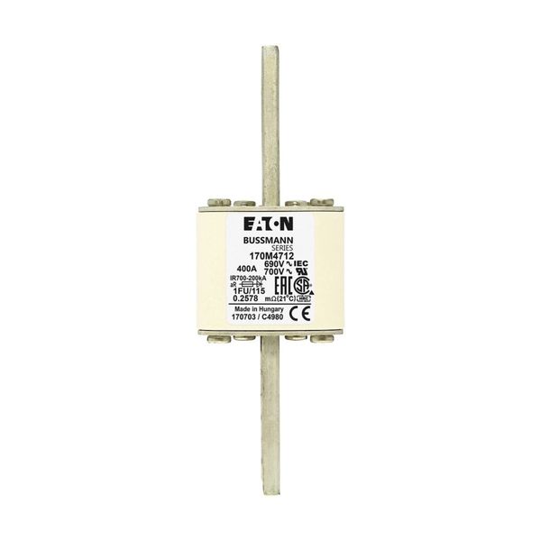 Fuse-link, high speed, 400 A, AC 690 V, size 1, 53 x 69 x 136 mm, aR, IEC, UL image 6