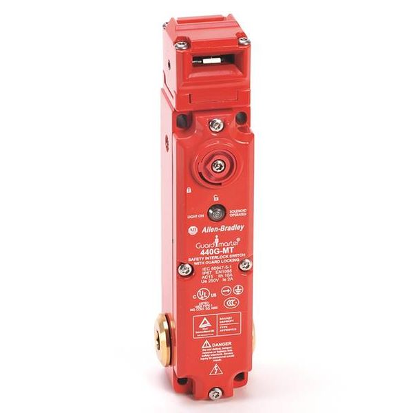 Guardlock Switch,440G MT,Power To Release,110V ACDC,3 N.C. Safety, 1 N.O Aux,Break Before Make,3 N.C. Safety Contacts,1 N.O. Auxillary Contact image 1